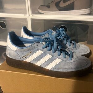 adidas Light Blue and White Suede Spezial Sneakers